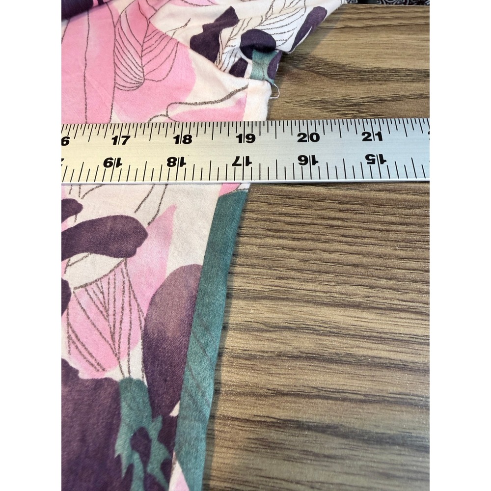 Alexis Beatrice Pink Green Floral Cotton Shirtdress Tiered High Low Midi Dress M - Picture 11 of 11